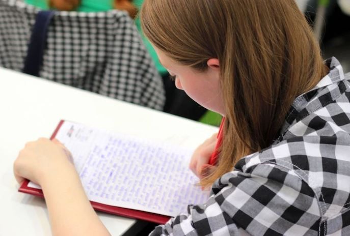 A women is studying